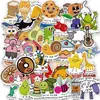 50 Lindos Dibujos Animados de Animales Comida Juegos de Palabras en Inglés Pegatinas de Ánimo Divertidas Recompensa Pegatinas Decorativas Venta al por Mayor