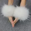 Mangas, Mangas de Pelo, Luvas, Punhos Apertados, Proteções para Mãos, Pele Sintética de Coelho, Pulseiras de Pulso de Pele Sintética de Raposa, Anéis de Mão para Mulheres, Inverno