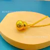Colgante de Calabaza Dorada Estilo Antiguo Atrae Fortuna, Collar Sólido Doble Bendición, Cadena para Suéter Joyería al por Mayor