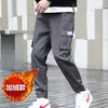 Calça Cargo Masculina Primavera e Outono 2021 Novo Estilo Solta Casual Jogger Calças Tendência Marca Cropped Versão Coreana com Lã