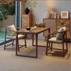 Mesa de té estilo mediados de siglo, mesa de té de madera maciza estilo chino nuevo, mesa de té pequeña para balcones, mesa de té modelo nuevo 2026, mesa de té baja, mesa de té de 60 cm de alto