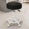 Taburete giratorio de altura ajustable con ruedas, taburete redondo con respaldo, silla de maquillaje, taburete de peluquería, taburete de tocador, tocador