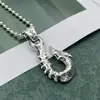 Nuevo Colgante de Anzuelo de Pescado con Letras Graffiti Tendencia Plata de Ley S925 Personalizado Hombres y Mujeres Plata Tailandesa Estilo Retro Hip Hop Punk
