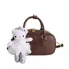 Bolsa de Bowling Retro Yuezi 2026 Primavera Nova Tendência Moda Textura Bolsa de Mão Cor Sólida Bolsa Transversal