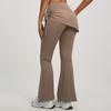 Calças Culotte Vincadas Flare Transfronteiriças Falsas de Duas Peças Micro Flare Puxar para Cima Cintura Alta Levanta Bumbum Yoga