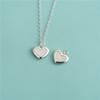 S925 Sterling Silver Coração Pingente Pérola Colar Pulseira Coração Pingente DIY Frisado Corda Trançada Acessórios Material de Jóias