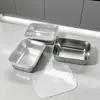 Recipiente de Armazenamento Caixa Conservadora de Frescor em Aço Inoxidável com Tampa, Adequado para Montagem de Barraca, Marmita de Piquenique, Recipiente de Alimentos para Geladeira e Caixa de Porcionamento Refrigerada