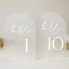 Número de Mesa de Casamento Acrílico Arco Dourado Espelhado Preto Fosco Branco Transparente 1-10 Placa Acrílica em Arco
