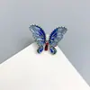 Anillo de plata 925 con esmalte, anillo grande de mariposa azul, artesanía de esmalte, temperamento retro exquisito, anillo de plata, joyería de personalidad
