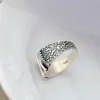 Nafoge Joyería de Plata al por Mayor Anillo de Plata Hecho a Mano Vintage Antiguo para Mujer Apertura Anillo de Plata de Ley 925