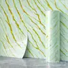 Pegatinas de pared autoadhesivas IXPE transfronterizas, verde menta con líneas doradas diagonales, rollo de renovación de papel tapiz brillante, al por mayor