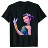 Transfronteiriço [Camiseta de algodão tamanho europeu] [Camiseta de algodão tamanho europeu] Blusa feminina coreana estampada de manga curta Camiseta feminina Harajuku