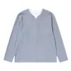 Ropa Vintage Yidao Otoño 2026 Nuevo Estilo Japonés Moderno Falso Dos Piezas Cuello en V Pequeño Canalé Holgado Casual Camiseta de Manga Larga para Hombre