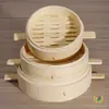 Cesta de bambu para cozinhar no vapor com duas alças cesta de bambu para cozinhar xiaolongbao bandeja para cozinhar no vapor grade para cozinhar pão no vapor cesta de bambu para cozinhar baozi Shaxian com alça cesta de bambu comercial