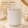 Caja Personalizada Transparente de PS con Strass Sin Costuras para Bastoncillos de Algodón Caja de Almacenamiento para Discos de Algodón con Tapa Esponja para Maquillaje Frasco de Almacenamiento para Hilo Dental y Bastoncillos de Algodón Cruz