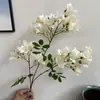 Jacaranda Simulado Venta al por Mayor Plantas Verdes de Ingeniería Flores Falsas Ramas Decorativas Patio Lila Accesorios para Fotografía de Bodas Azul y Morado