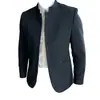 Traje de Lujo Ligero para Hombre Estilo Chino Nuevo Cuello Alto Dos Piezas Traje Delgado de Alta Gama para Hombre Decorado con Botones Traje