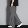 Pantalones Largos Lisos Rectos de Seda de Hielo Delgados de Secado Rápido para Verano 2026 Hombres Simples Versátiles Holgados Transpirables de Secado Rápido Hombres
