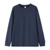 Camiseta de Manga Larga Pesada 270g para Hombre Blanca Holgada Off-Shoulder Ropa Exterior Cuello Redondo Top de Algodón Puro Otoño e Invierno Ropa de Pareja