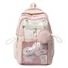 Mochila de menina do ensino fundamental, mochila rosa de alta aparência para menina do ensino médio, pequena capacidade, fofa, grande capacidade, de duas alças