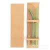 Spot al por mayor 2+1 colores resistente a altas temperaturas Amazon juego de pajillas de vidrio rectas y dobladas para bebidas lácteas