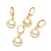 Europa y Estados Unidos transfronterizos nuevo comercio exterior chapado en cobre oro real incrustado circonita aretes moda personalidad nicho temperamento joya para el oído venta al por mayor