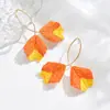 Pendientes de Rafia Tejida con Hojas Coloridas Estilo Resort Pendientes de Diseño Nicho Playa Marina Pendientes de Moda para Mujeres