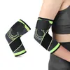 Protectores de Codo para Deportes al Aire Libre y Fitness, Mangas de Codo Tejidas de Nylon Transpirables y que Absorben el Sudor, Correas de Compresión Elásticas, Equipo Protector Antideslizante