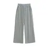 Conjunto de Roupa Estilo Coreano de Verão para Mulheres, Estilo Hot Girl, Conjunto de Duas Peças com Top Tubo Listrado Amarrado + Calça Wide Leg Color Blocking