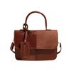 Bolsa pequena portátil estilo coreano, contraste de cores, feminina, inverno, nova, moderna, retrô, pequena bolsa quadrada, texturística, casual, bolsa de ombro para deslocamento