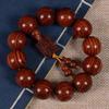 Sándalo rojo de hoja pequeña sándalo verde drenaje vivo caoba seis cuentas grandes de sándalo pulsera cuentas de rosario seis en un juego Venta al por mayor