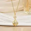 Colar de Aço Titânio de Luxo Leve de Alta Qualidade para Mulheres Design de Nicho Corrente de Clavícula com Pérola Sexy Acessórios Versáteis da Moda Atacado