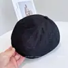 Gorra de Color Sólido Estilo Japonés de Lino Sintético para Mujer, Gorra Cálida de Pico de Pato para Otoño e Invierno, Boina Popular en Xiaohongshu, Gorra de Periodista, Moderna