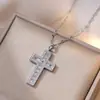 Collar para Mujer Estilo Transfronterizo Europeo y Americano Sencillo y Moderno Collar de Acero de Titanio Incrustado con Circonita de Colores Joyería Personalizada
