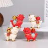 Nuevo Adorno de los Tres Corderos de la Suerte - Decoración Creativa del Año del Cordero del Zodiaco para Escritorio de Oficina y Sala de Estar - Pequeño Regalo Festivo