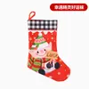 Meia de Natal com laço, meia para pendurar na lareira, decoração de Natal em veludo, saco de presente, decoração de saco de doces