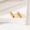 Botão de Arco de Aço Titânio Fivela de Dente Galvanoplastia a Vácuo Ouro 18K Fivela de Parafuso de Aço Inoxidável Fivela de Pérola Acessórios para Joias DIY