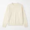 Suéter Feminino de Cashmere com Escovado de Seda Peça Única Sem Costura Gola Redonda Base de Lã Nova Roupa Feminina Malha Top para o Início do Outono