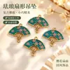 Pingente de leque pequeno requintado estilo antigo DIY para colar pulseira charms acessórios de joias vendas diretas da fábrica lote misto disponível transfronteiriço