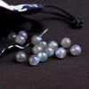 Cuentas sueltas de piedra lunar gris hielo, labradorita de luz azul, cuentas de piedra fluorescente de piedra lunar, accesorios para joyería DIY con cuentas
