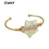 WT-B639 comercio exterior al por mayor gema forma de estrella pulsera de latón ajustable para niña accesorios básicos diarios
