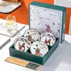 Boa Sorte Cerâmica Louça Tigela de Presente Porcelana Azul e Branca Lembrança Presente Prático Evento de Inauguração Drenagem Presente