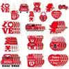 Nuevo Producto 36 Piezas de Decoraciones de Madera para San Valentín Retro Colgantes Lindos de San Valentín Colgantes para Decoración de Árbol de San Valentín
