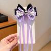 Accesorios para el cabello Kuromi para niños Super de hadas Colgante para la frente 2025 Nuevo estilo Lazo de malla Pasador de pelo Lazo Dibujo animado Cadena para la frente
