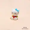 Desenho Animado Hambúrguer Batata Frita Laço Gato Feito à Mão DIY Desktop do Computador Montado no Carro Animal 3D Resina Acessórios