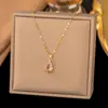 Colar Pingente Cauda de Peixe Flor de Diamante Rosa Estilo Coreano Venda Quente Transfronteiriça Corrente de Clavícula Simples Temperamento Joias para Mulheres