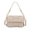 Bolso Pequeño Tejido para Mujer, Nuevo Diseño de Nicho Verano 2026, Bolso Cruzado Texturizado, Bolso Cuadrado Pequeño de Hombro de Moda Simple