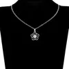 Collar Romántico Transfronterizo de Girasol Flor de Cerezo de Gama Alta Nuevo para Mujer Cadena para Clavícula de Chica de Banquete de Gama Alta de Plata