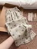 Pantalones de pijama retro con estampado de lunares estilo coreano para mujer, nueva colección de otoño, de cintura alta, corte holgado, casual, pierna ancha, pantalones largos adecuados para usar en casa o al aire libre