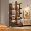 Estante pequena simples, estante de armazenamento de chão, prateleira de armazenamento de parede, estante de exibição para sala de estar/escritório, armário de armazenamento estreito ao lado da mesa